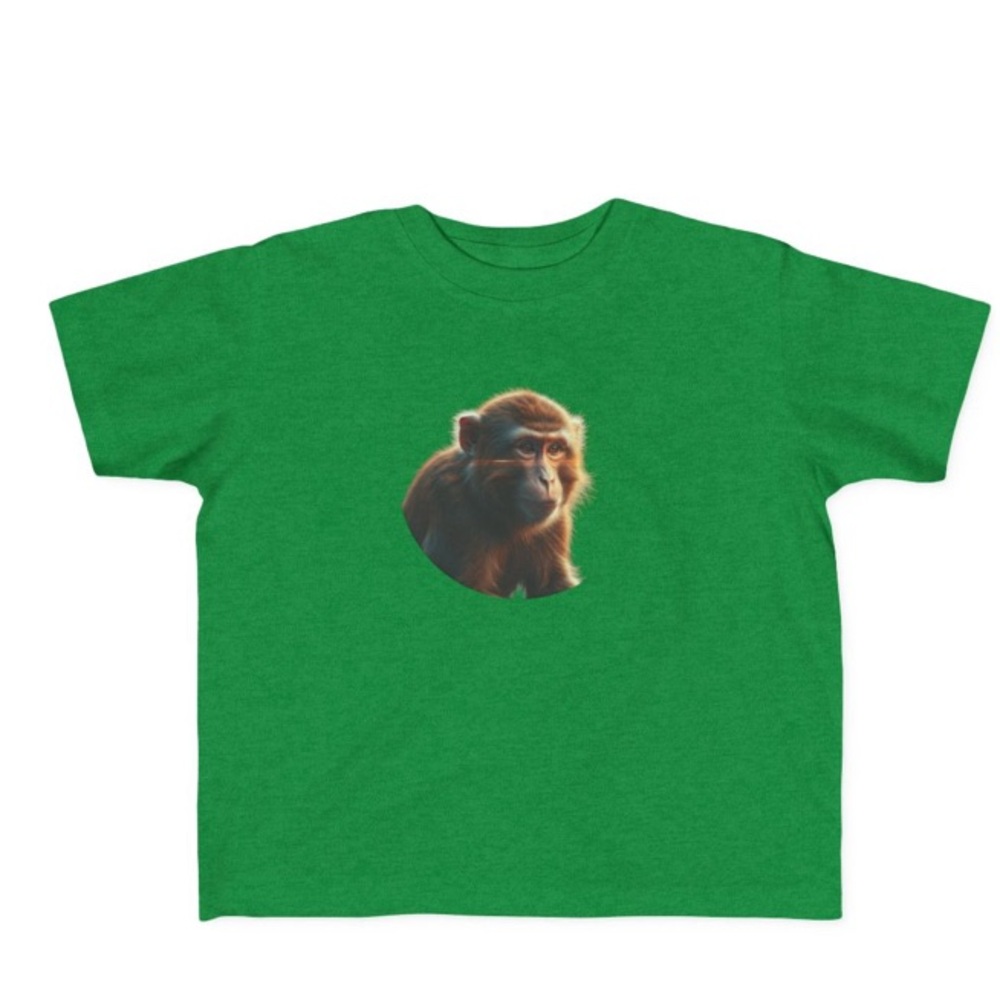 Green Kids T-Shirt with Monkey Print